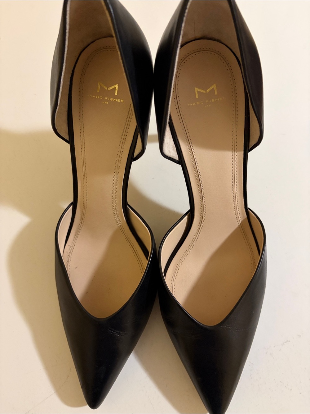 Marc Fisher Black Pointed D'Orsay Pumps with Sleek Profile